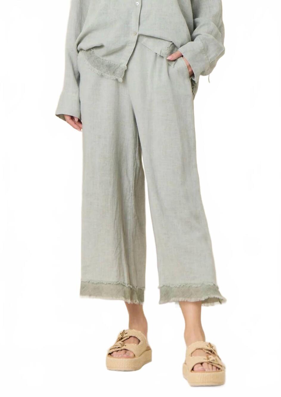 NEW VINTAGE HAVANA drapy linen pant in sage